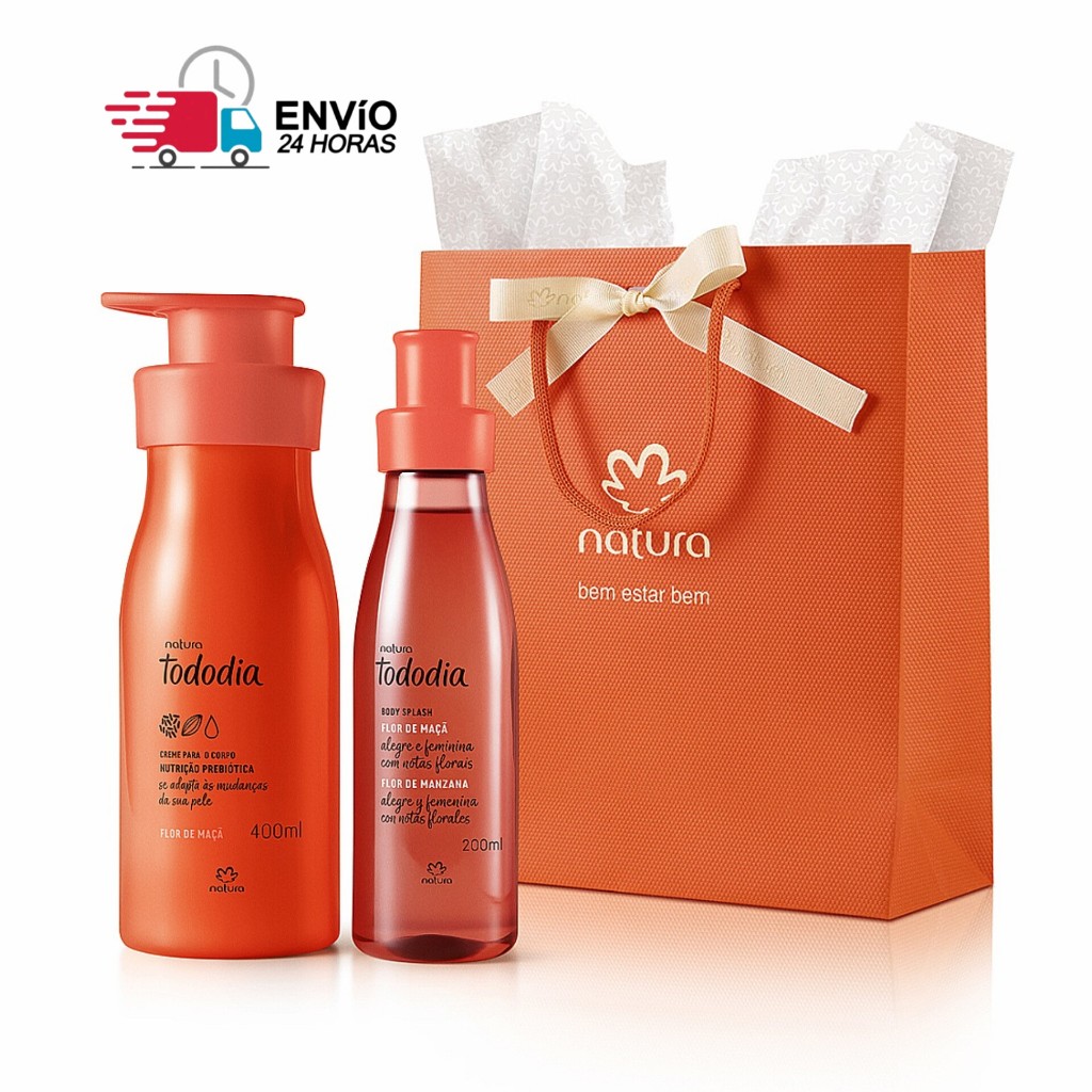 Kit Presente Natura Tododia Flor de Maçã Creme Hidratante Corporal + Body Splash Original
