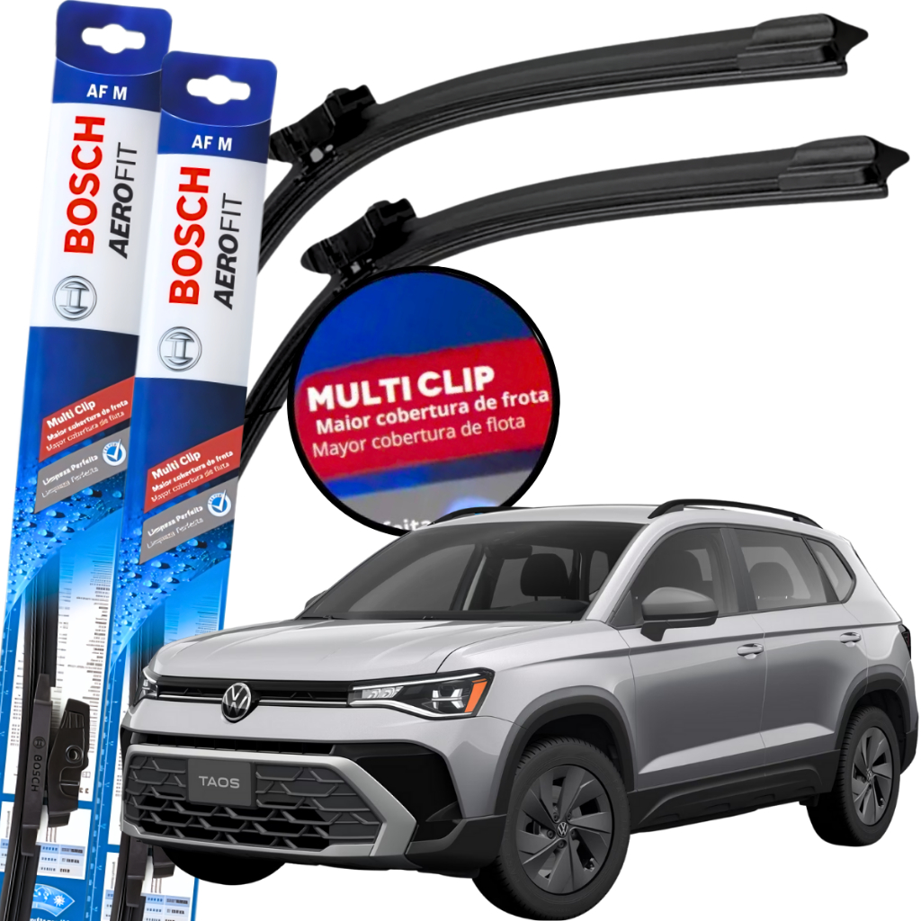 Par Palheta Limpador Parabrisa Original Bosch Multiclip Volkswagen Taos 2021 à 2025 em Oferta na Shopee