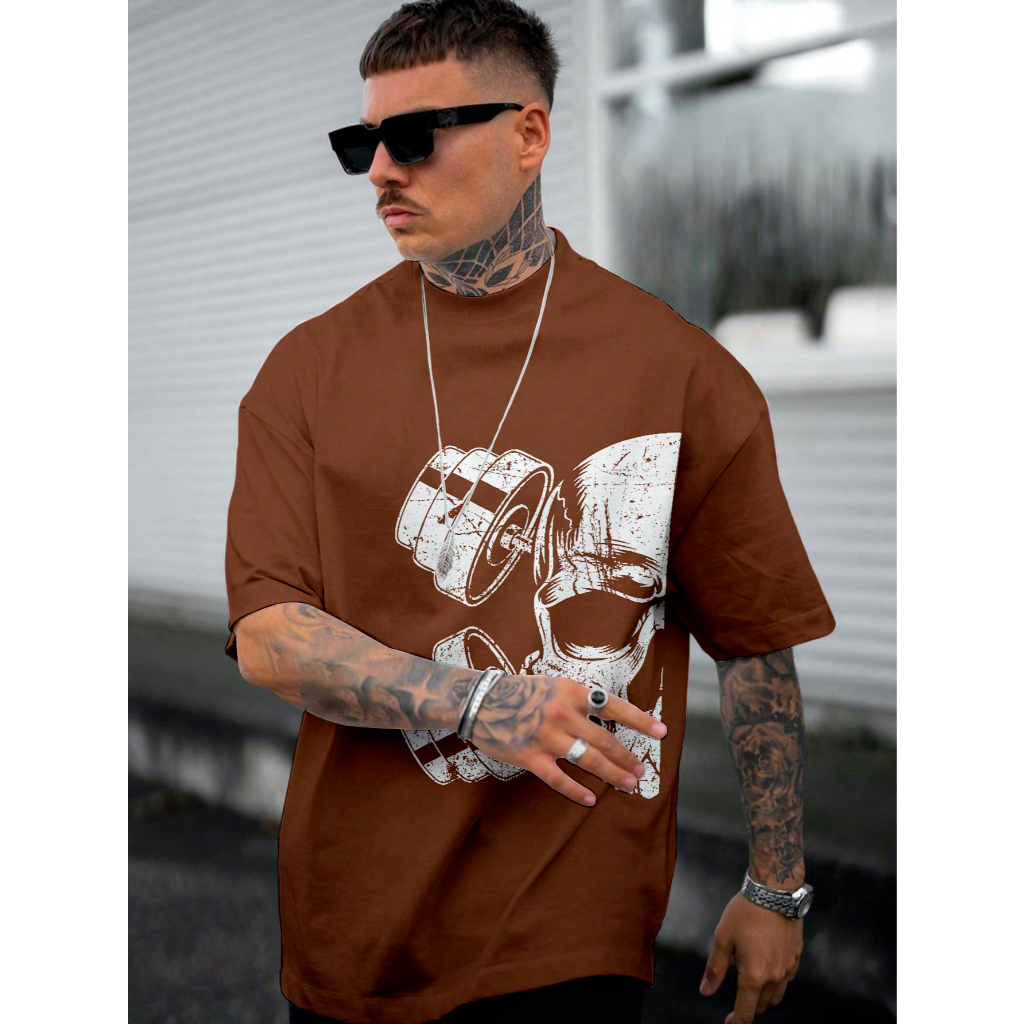 Camiseta Estilosa Oversized Tecido Leve Confortável Academia Treino Pesado Streetwear Verão Despojada