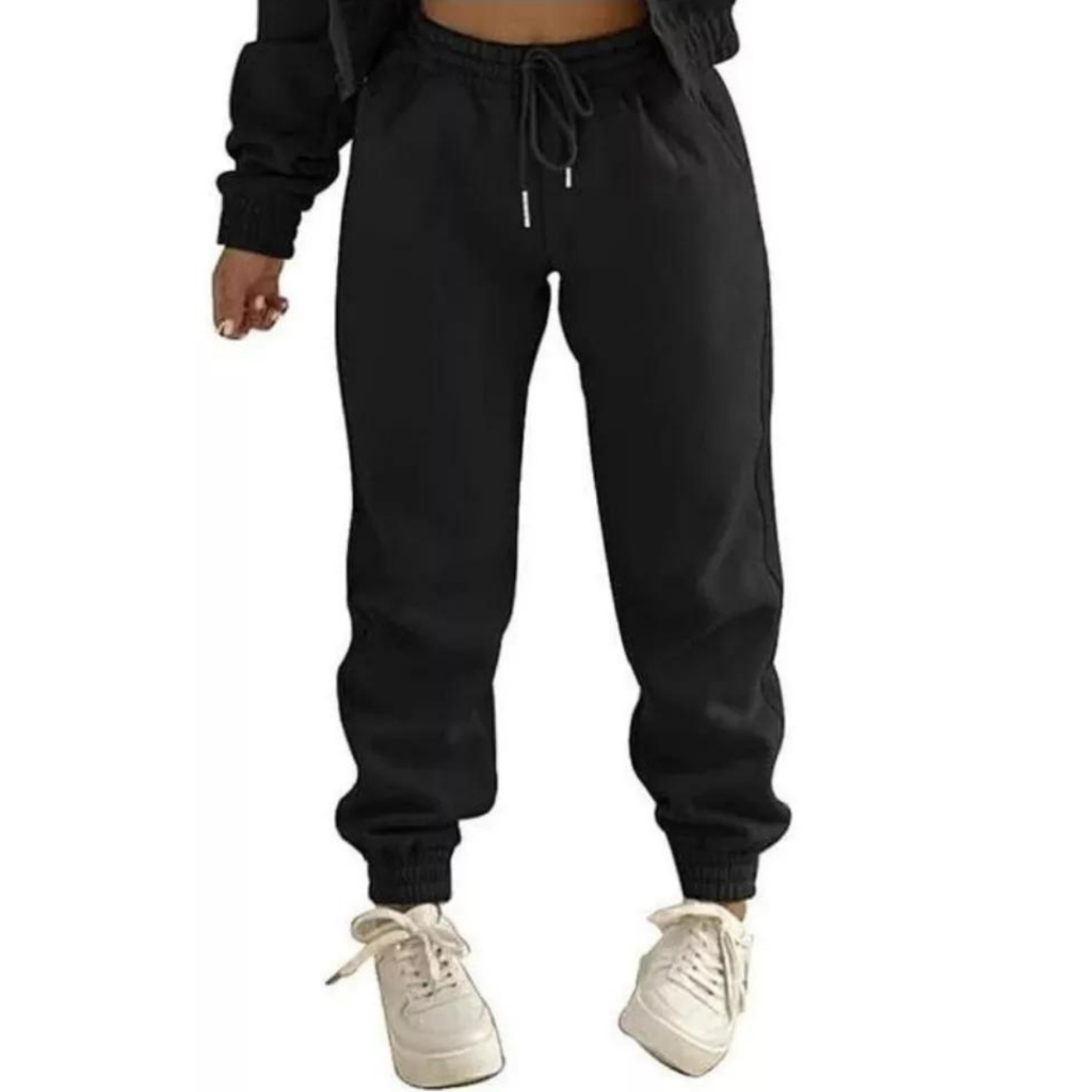 Calça De Moletom Lisa Softwear Feminina Sem Estampa Larga Algodão Confotável em Oferta na Shopee