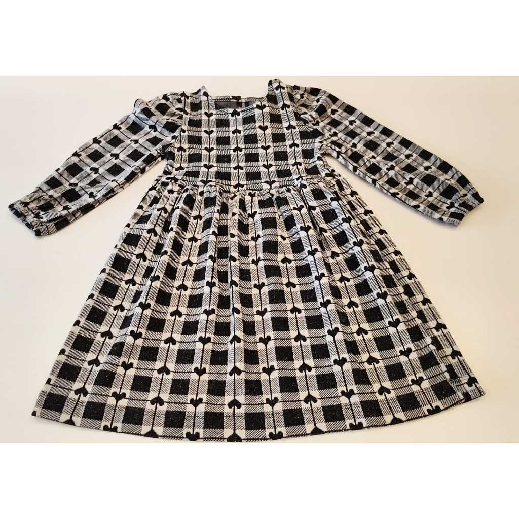 Vestido Infantil Menina Momi | Xadrez com Corações | Delicado & Confortável