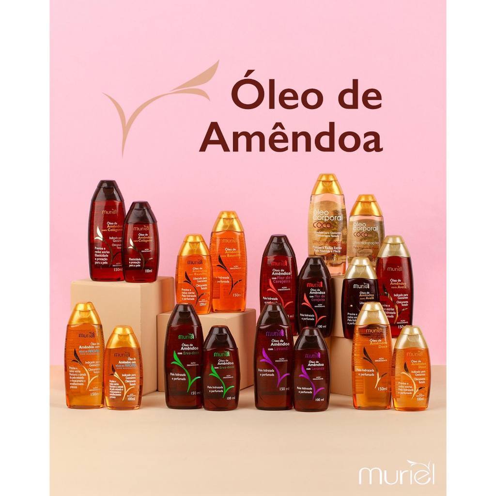 Óleo de Amêndoas Muriel, Óleo de Rosa Mosqueta, Óleo de Ameixa Negra - Reduz Estrias, Hidr...