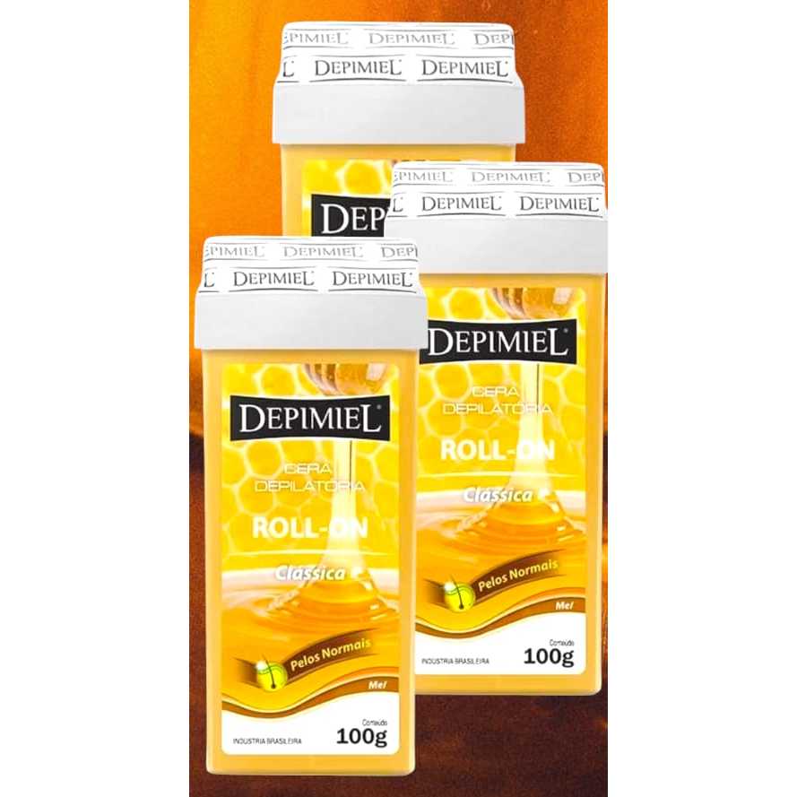 Kit Cera Depilatória ROLL-ON Clássica MEL 100g Depimiel #Hidrata #Pelos normais #mel #Depilação #Cuidados