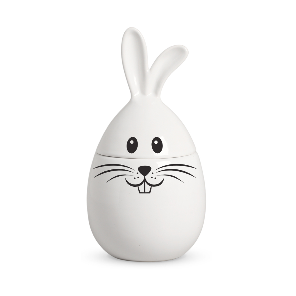 Pote Ovo de Cerâmica Coelho da Páscoa Segunda Linha Defeitos Decoração Presente Chocolate 580ml