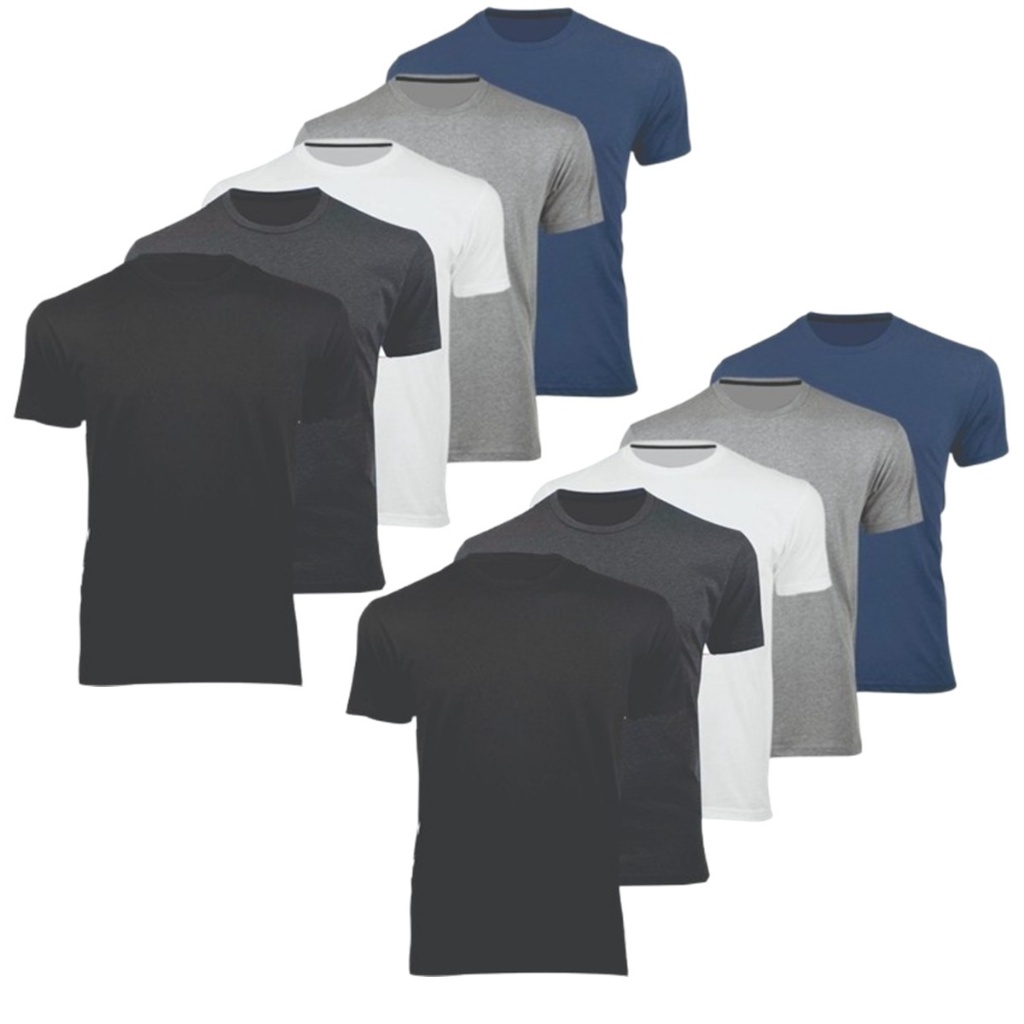 Kit 10 Camisetas Masculinas 100% Algodão Premium Fio 30.1 Personalização DTF Silk Lisas