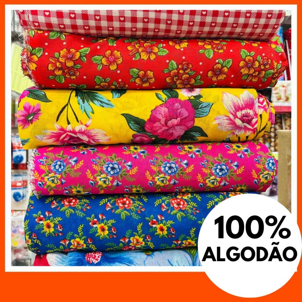 Tecido Chita 100% Algodão | Chitão Chitinha Xadrez (50x150cm)