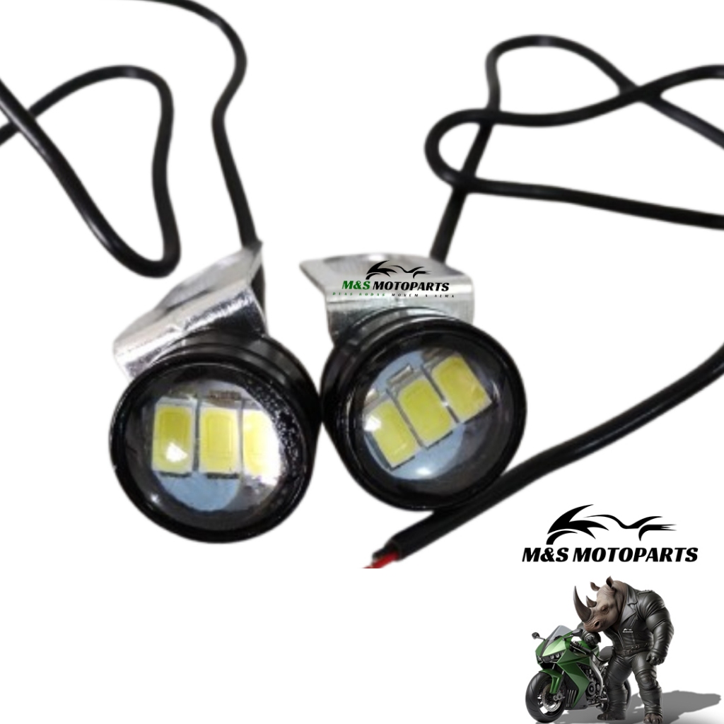 Farol De Milha Mini Strong Led Branco Para Retrovisor Moto