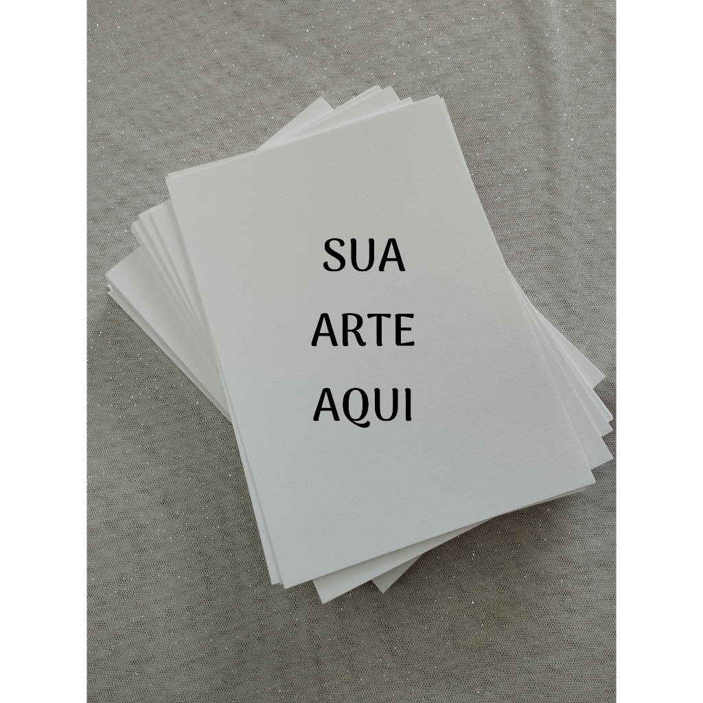 Impressão em A5 em papel texturizado 240g/m2 em Oferta na Shopee
