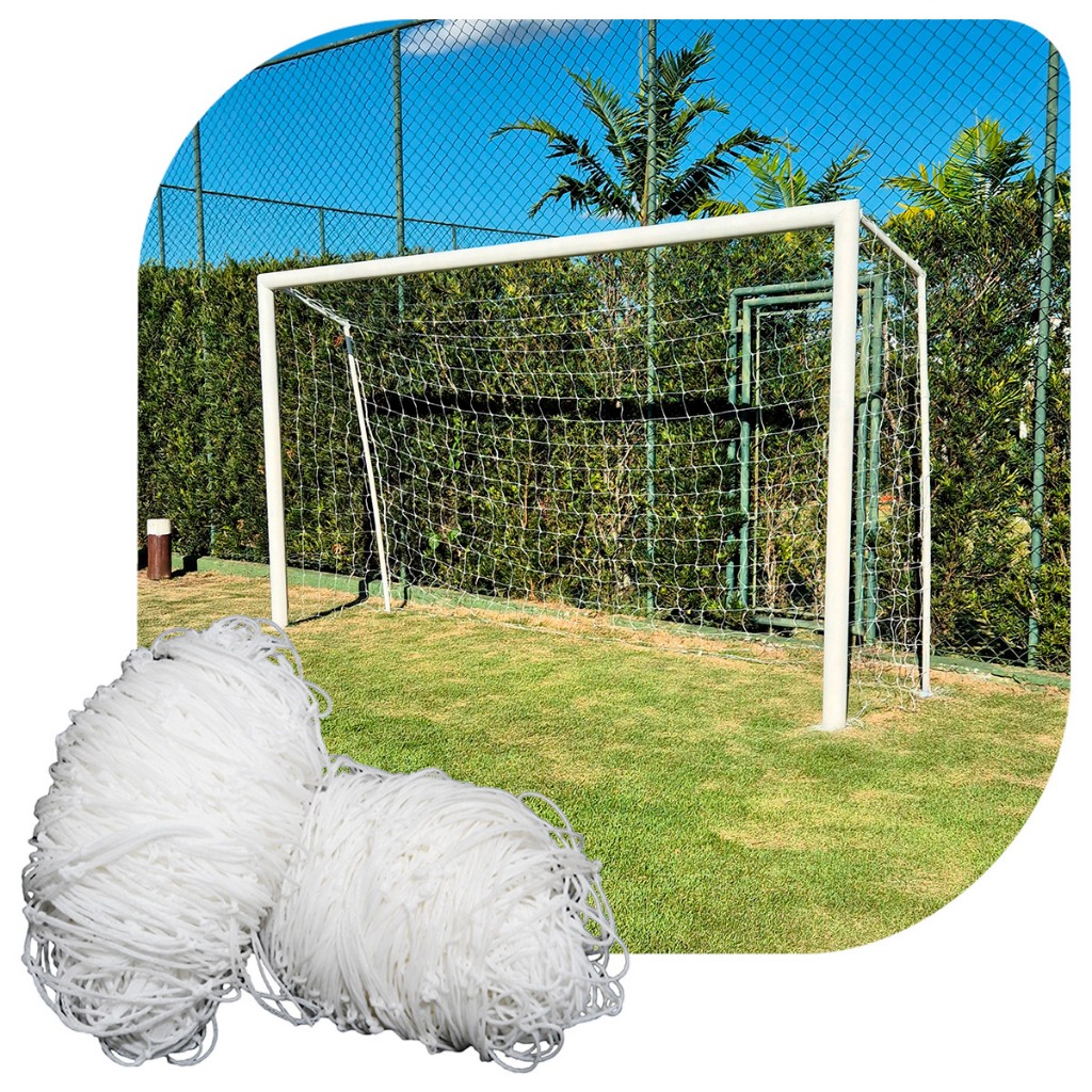 Par de Rede para Trave de Gol Society Suiço 5mts Fio 2 Nylon