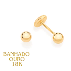 Rommanel 520797 Brinco Para Bebê Ou Segundo Furo Banhado A Ouro 18k
