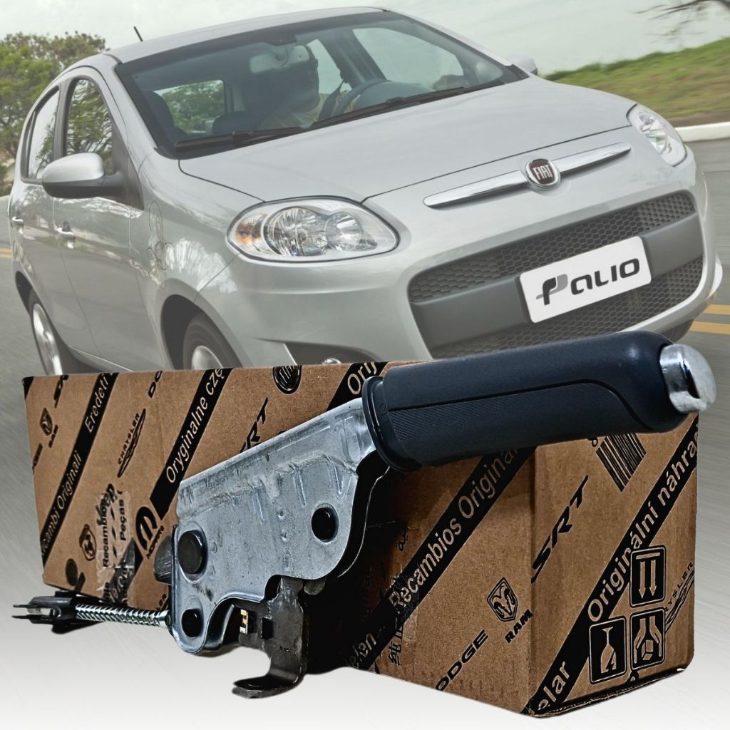 Alavanca Freio de Mão Original Fiat Novo Palio Essence e Grand Siena 2012 2013 2014 2015 2016 2017 2018 Manopla Cinza