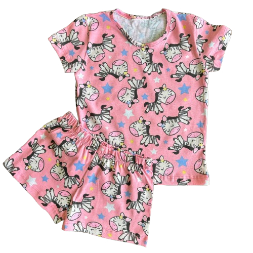 Kit sortido 2 Pijamas Conjunto Infantil Dormir Menina Curto verão 1 ao 14