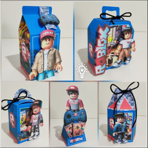 Kit Festa ROBLOX Personalizados | Lembrancinhas | Festa | Aniversário | Caixa Milk e Pirâmide ( PEGUE E MONTE)