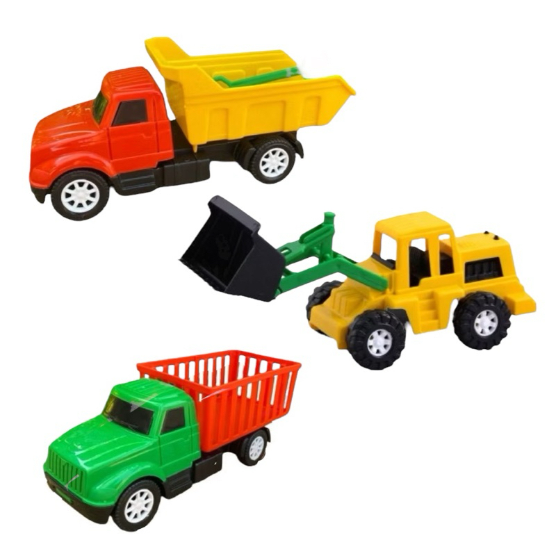 Kit 3 caminhão carrinho brinquedo resistente criança menino boiadeiro caçamba bau fazendinha carreta