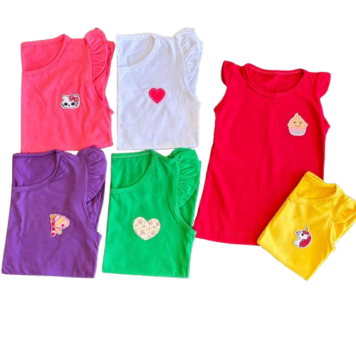 Blusa Verão Menina  Camisa Manga Curta Franzida Infantil 1 ao 10