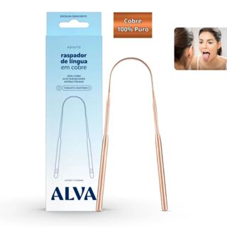 Raspador de Lingua Cobre Puro Alva Anatomico Antibacteriano em Oferta na Shopee