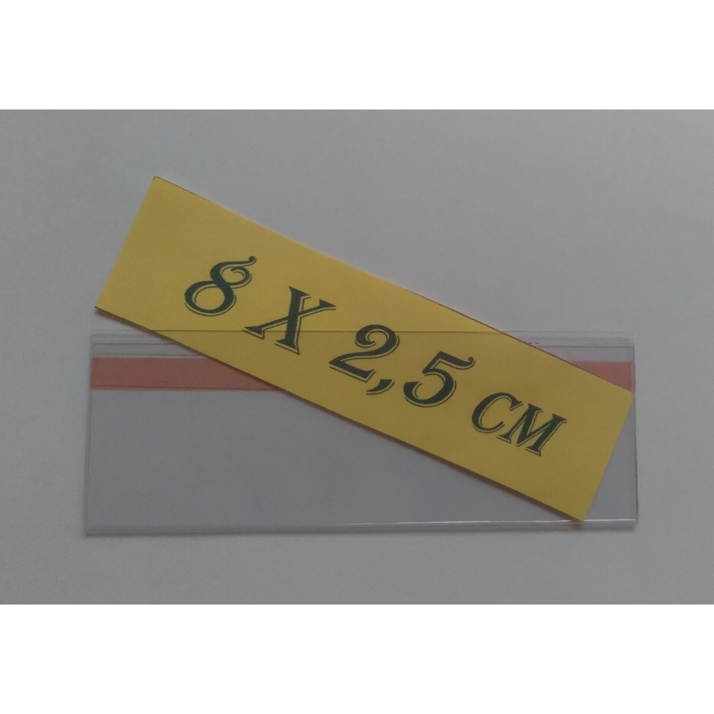 Porta etiquetas/preços U 8 x 2,5 c/ D. face 100 un. em Oferta na Shopee