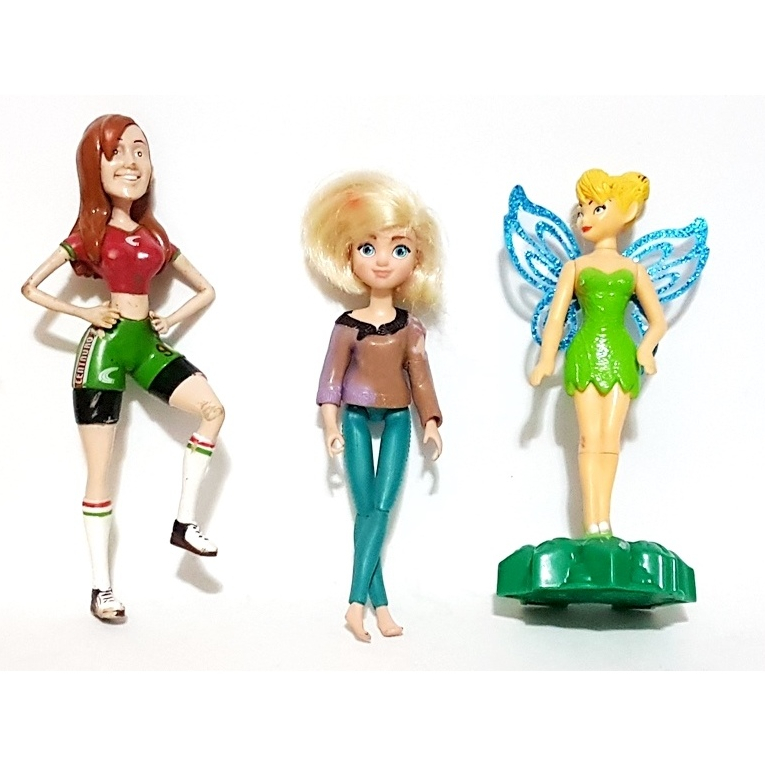KIT COM 3 BONECAS TINKER BELL PROMOCIONAL CENTAURO 14CM USADO SS