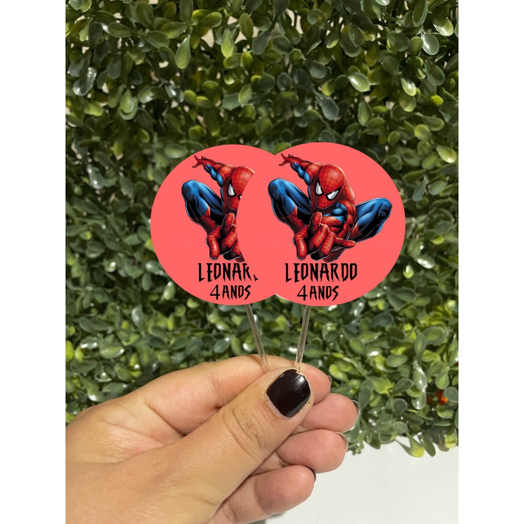50 Tags Toppers P/ Homem Aranha, Spiderman, Personalizado Nome e Idade!