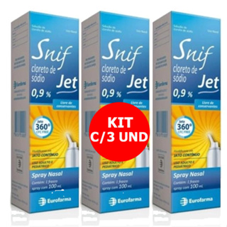 KIT C/3 SNIF JET 0,9% SPRAY NASAL 100ML em Oferta na Shopee