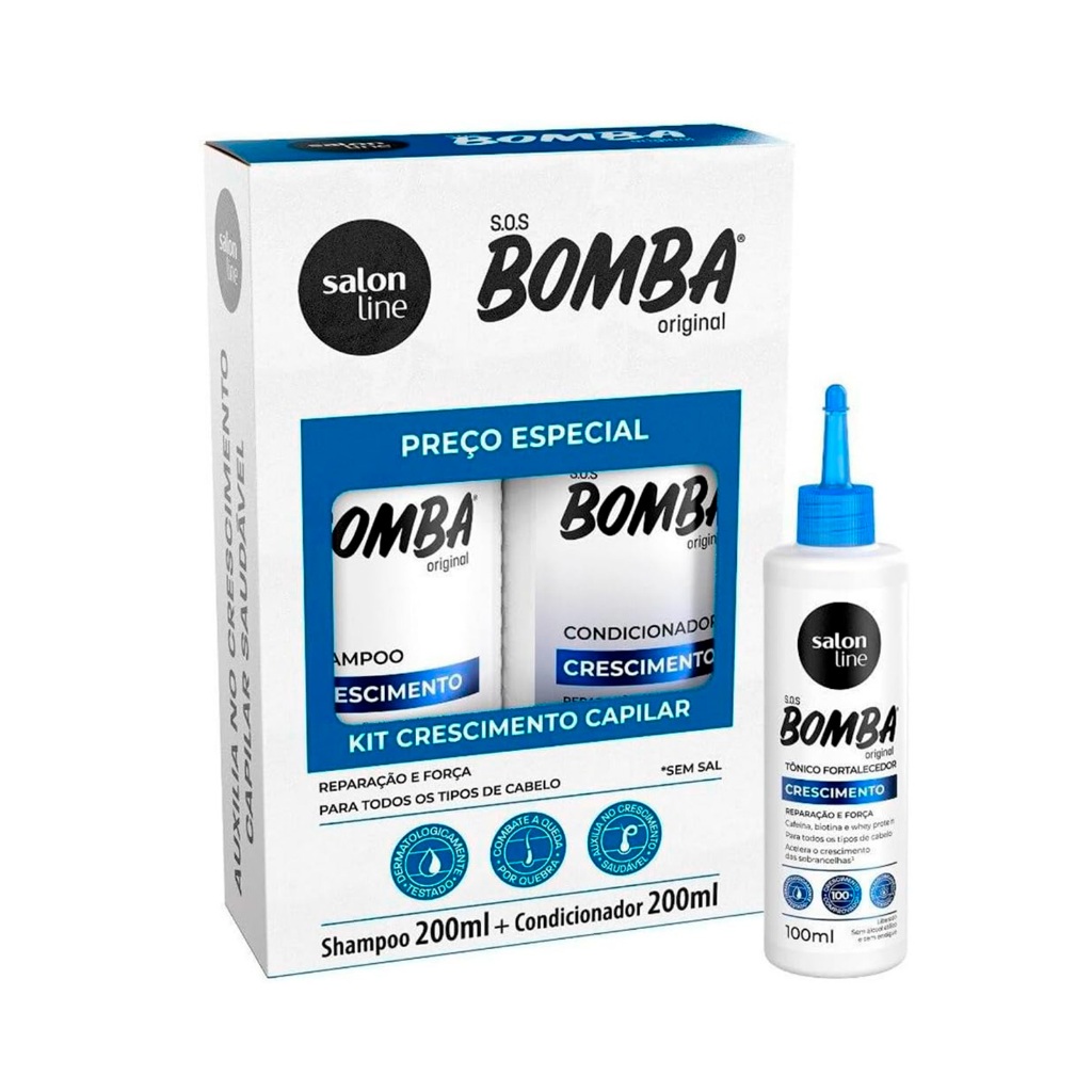 Kit SOS Bomba Original 200ml + Tônico Crescimento Acelerado Salon Line