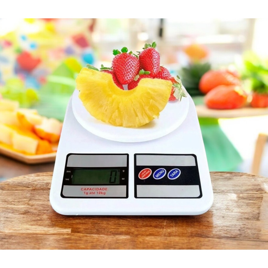 Balança Digital De Precisão Cozinha Até 10kg Para Dieta Pesar Marmitas Cozinha Receitas
