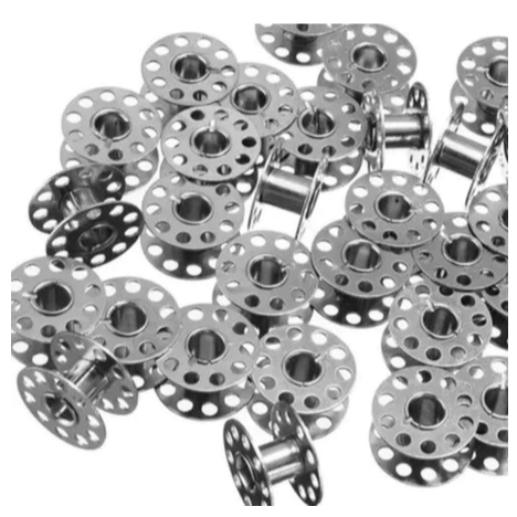 Kit C/20 Bobinas Carretilha para Maquina de Costura Reta Industrial C/ Furo