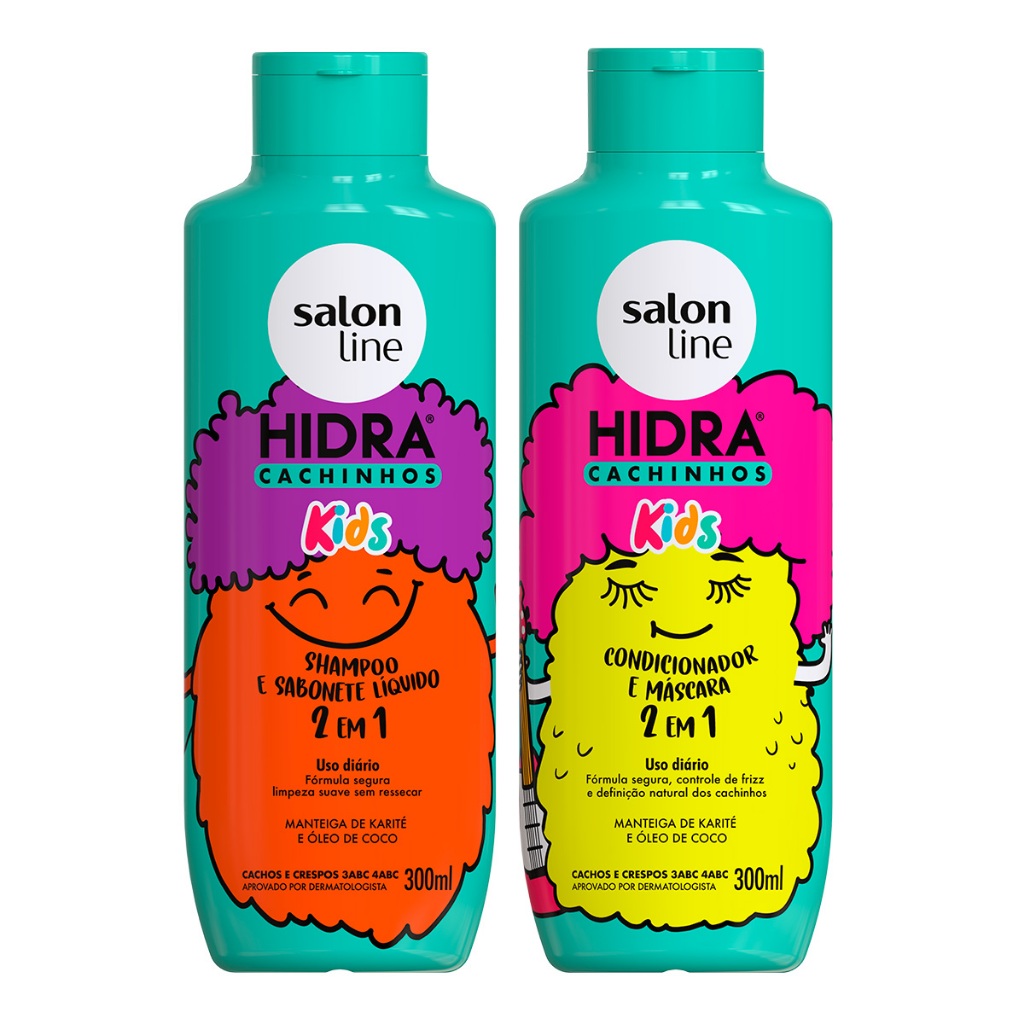 Kit Shampoo e Condicionador Hidra Kids Cachinhos 300ml