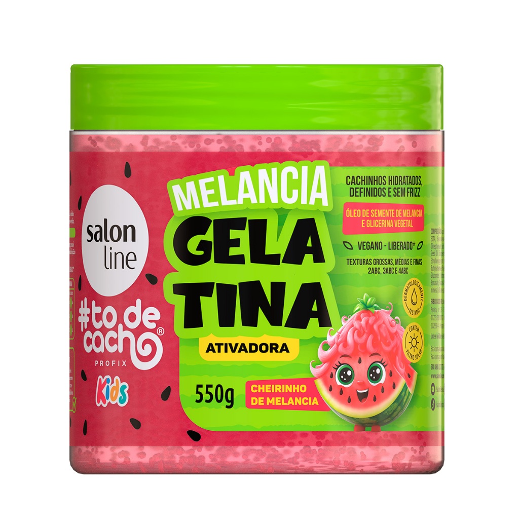 Gelatina Ativadora Melancia Todecacho Kids 550g