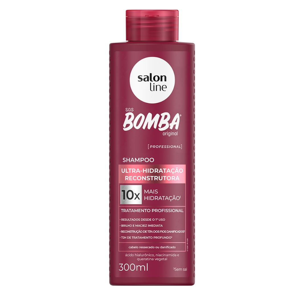 Shampoo SOS Bomba Ultra-Hidratação Reconstrutora 300ml