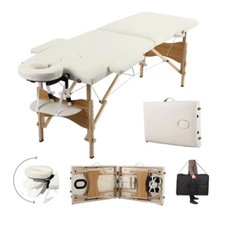 Maca de Massagem Portátil com Altura Regulável com Respiro Divã - Branca em Oferta na Shopee