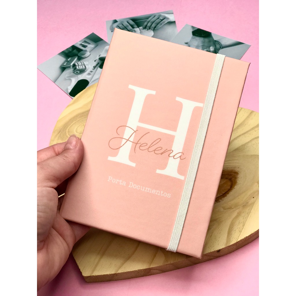 Porta Documentos Personalizado Minimalista Com Nome - Menina