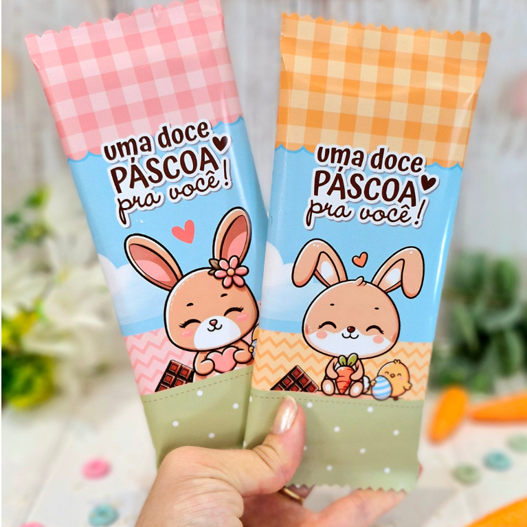 Embalagem Capa para Barra de Chocolate 80g Páscoa (NÃO ACOMPANHA CHOCOLATE)