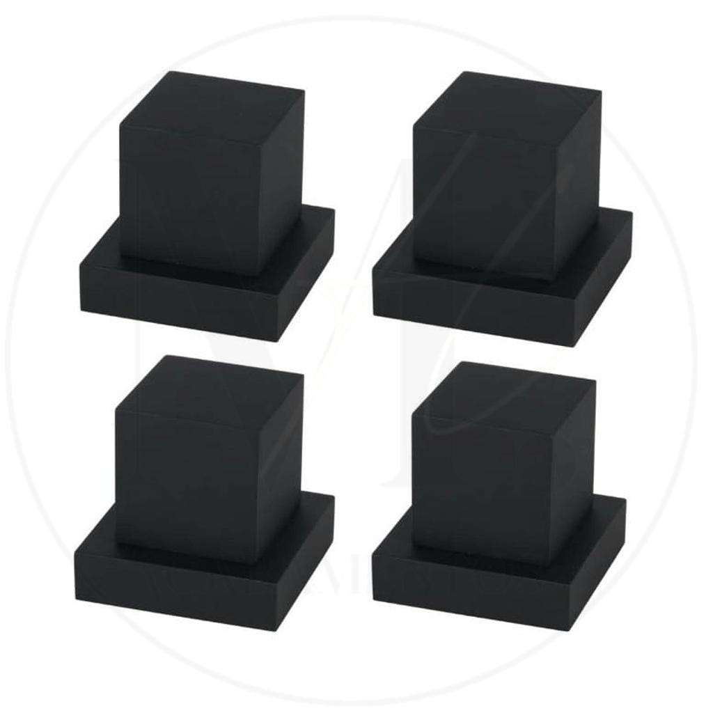 Kit 4 Acabamentos Quadrado de Registro Volante Metal Canopla em ABS Padrão Deca Preto Black