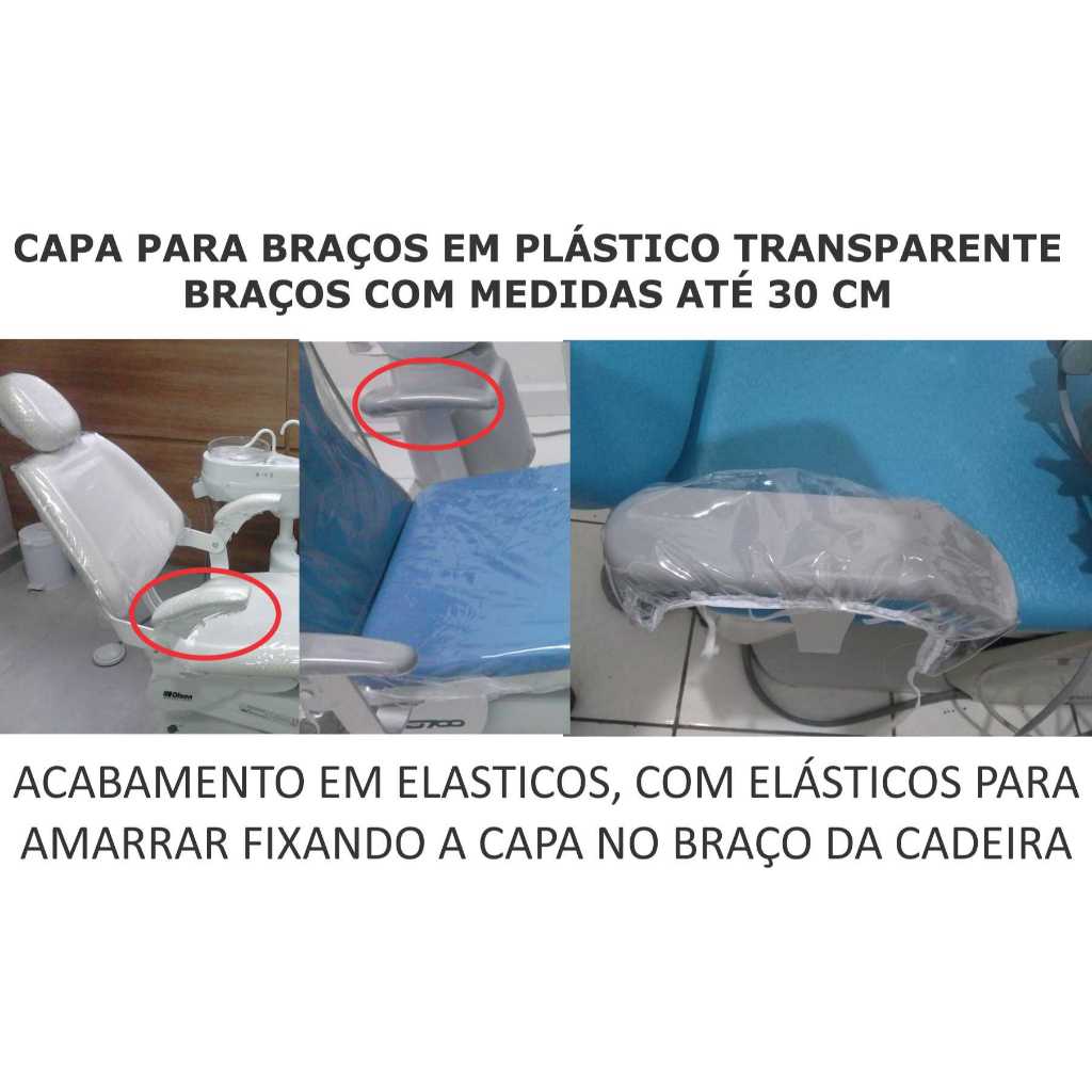 Capa para braços de cadeira odontológica, todas as marcas