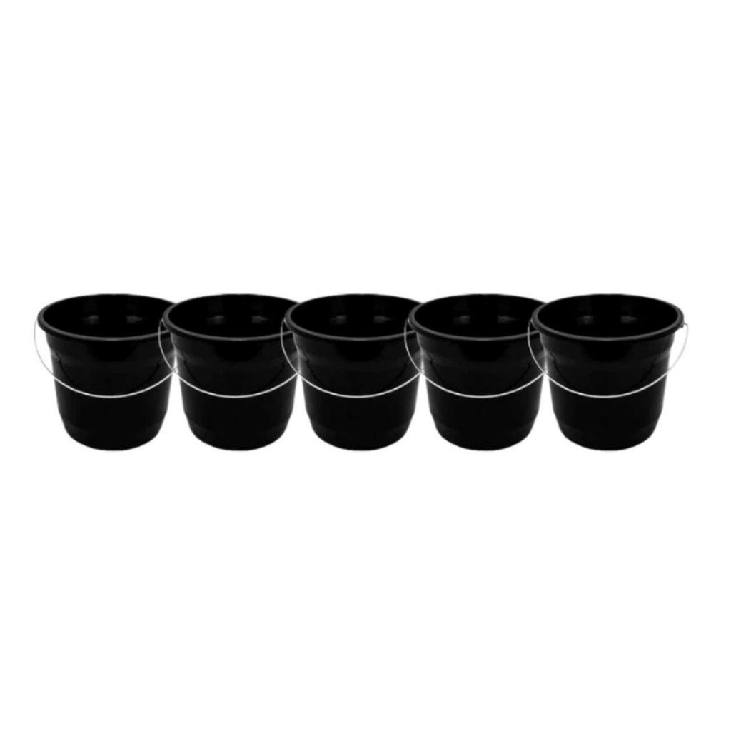 Kit 5 Baldes de Limpeza Plástico Reforçado 7,5 Kit