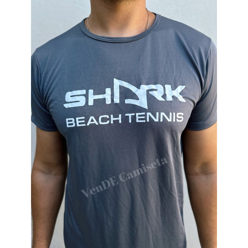 Camisa Camiseta SHARK DRY FIT SPORT Treino Academia Beach Tennis Pronta Entrega Logo Refletiva Feminino Masculino