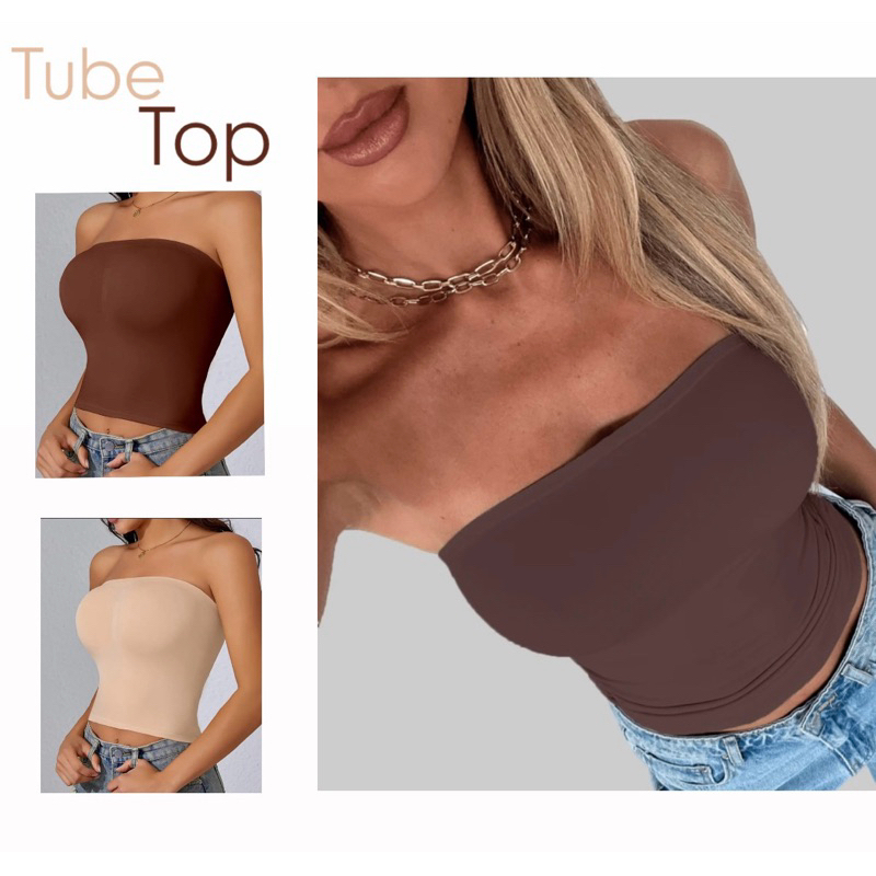 Kit 1 ou 2 top tube tomara que caia suplex Premium feminino básico promoção cores neutras