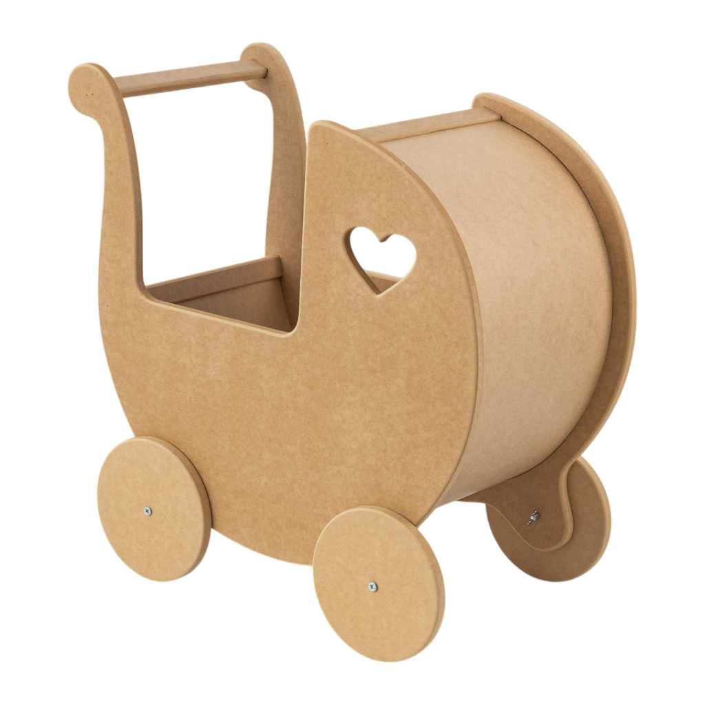 Carrinho de Boneca Brinquedo Bebe Decorativo Festa Carrinho Paje Casamento Mdf