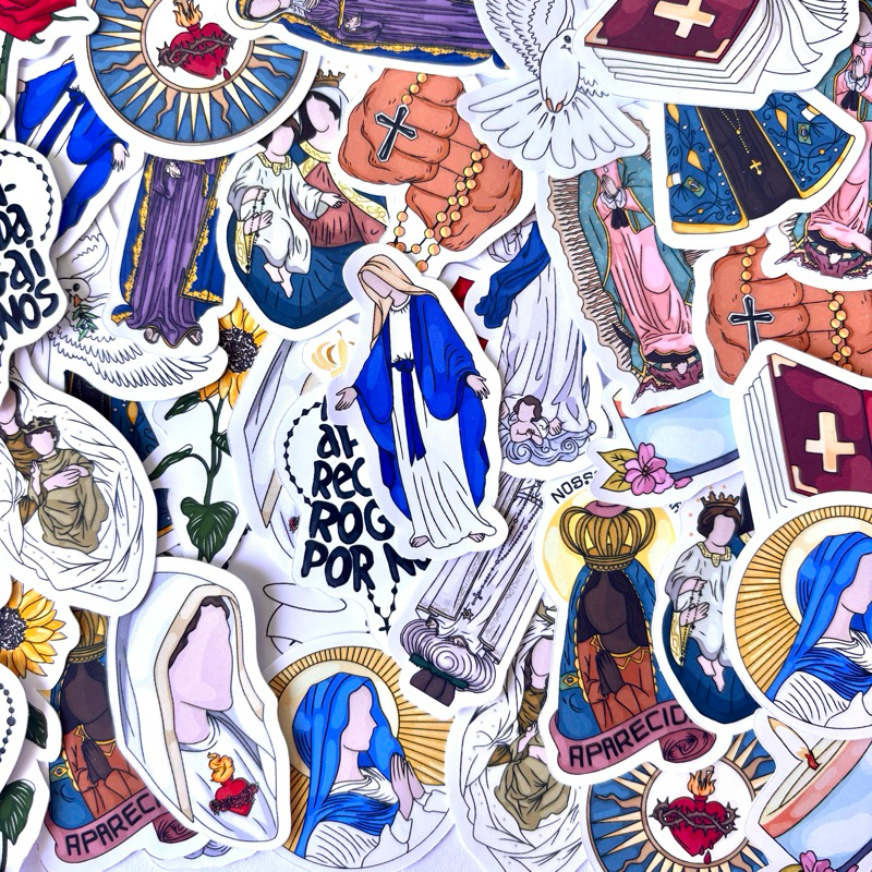 Adesivos stickers MARIA e NOSSA SENHORA - Figurinhas para caderno agenda presentes e lembrancinhas