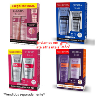 Kit Promocional Siage Shampoo + Condicionador Hair Plastia, Liso Intenso, Glow Expert, Nutri Rose em Oferta na Shopee