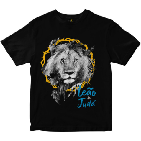 Camiseta Masculina Estampa Leão de Judá Rainha do Brasil Tecido Premium 100% Algodão