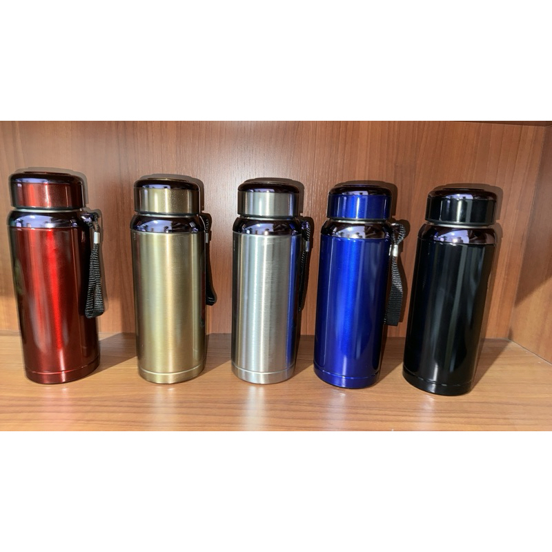 Garrafa 800ml Inox Térmica Com Infusor Prata e Dourada De Água Café Dupla Com Alça em Oferta na Shopee