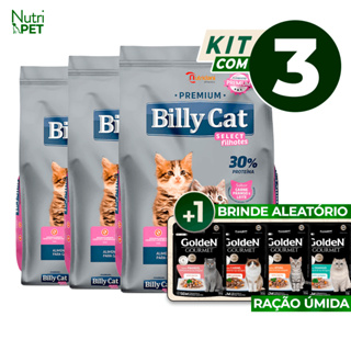 KIT 3 Ração Billy Cat Filhotes Carne Frango e Leite 1kg em Oferta na Shopee