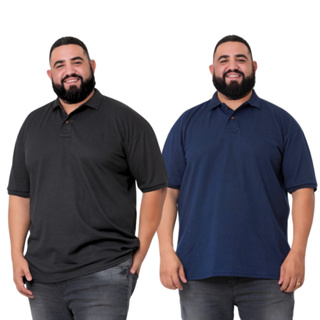 kit 2 camisa polo masculina luxo camiseta plus size em Oferta na Shopee