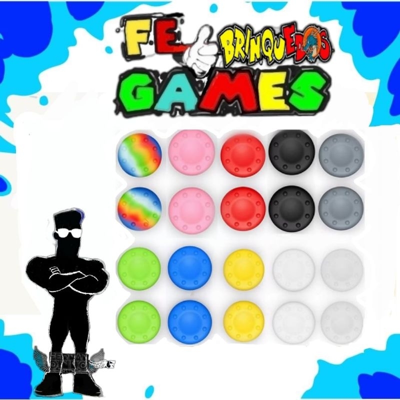 Par de Grips de Silicone para Botão analógico de controles de Vídeogames-Xbox360/PS3