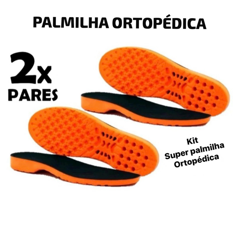 Kit 2 pares de palmilhas ortopédicas em gel PU,super confortável anatômica anti-impacto Kit 2 pares de palmilhas ortopédicas em gel PU,super confortável anatômica anti-impacto