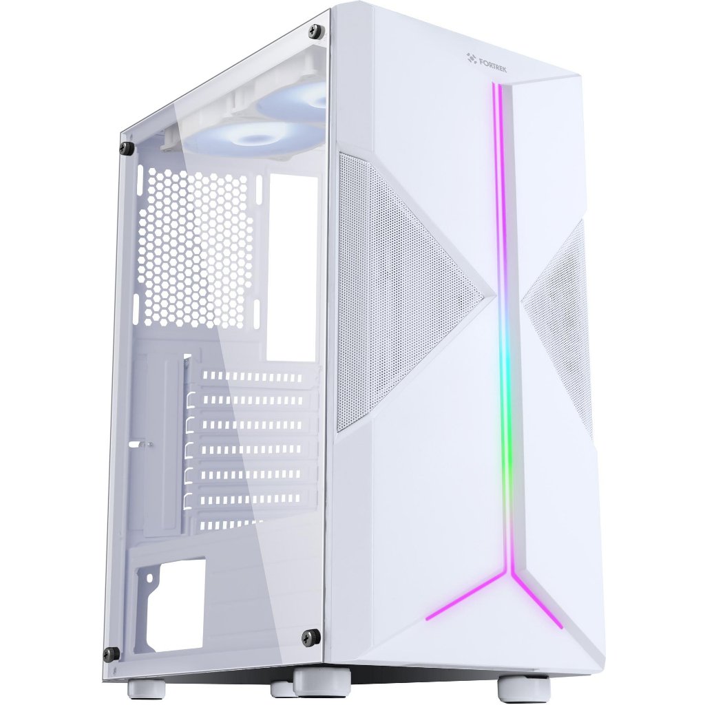 Gabinete Pc Gamer Holt Fortrek Rgb Lateral Transparente