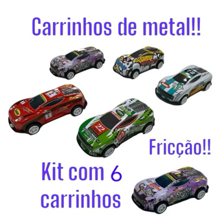 kit 6 Carrinhos de Metal , Metal, Carros a roda livre, kit com 6 Carrinhos em Oferta na Shopee