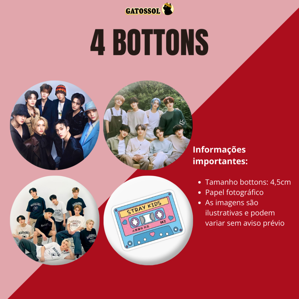 KIT FÃ STRAY KIDS - STAY - Bottons, Mini fotos, chaveiros, ímãs - Felix, Hyujin, Bang Chan, Han, Lee Know, I.N